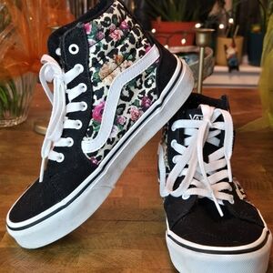 Vans Black Floral High-Top Sneakers